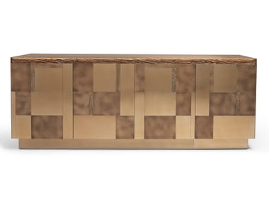 ZAHARA - Metal sideboard with doors by Visionnaire