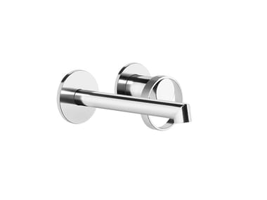 ANELLO - 2 hole wall-mounted chromed brass washbasin mixer by Gessi