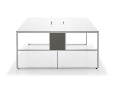 20.VENTI LIGHT - Multiple rectangular melamine-faced chipboard office desk with cable management by MDF Italia