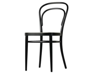 214 - Wood chair with cane work seat by Thonet