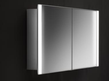 QUATTRO.ZERO - Mirror with cabinet with integrated lighting by Falper