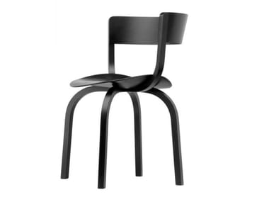 404 F - Wooden chair with armrests by Thonet