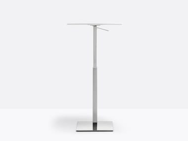 INOX 4406 H - Height-adjustable square steel table by Pedrali