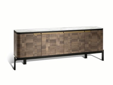 DUO - Walnut sideboard by Poltrona Frau