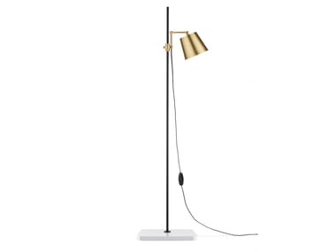 LAB LIGHT - LED adjustable brass and steel floor lamp by Karakter