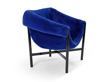 FALSTAFF - Fake fur armchair with armrests by Dante - Goods And Bads