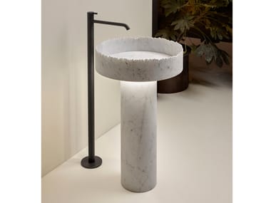 ESSENTIA - Floor standing 1 hole stainless steel washbasin mixer by Antonio Lupi Design