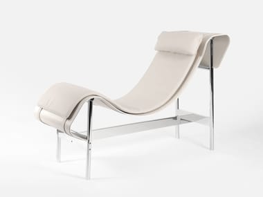 CHARLOTTE - Upholstered leather Chaise longue by Dante - Goods And Bads