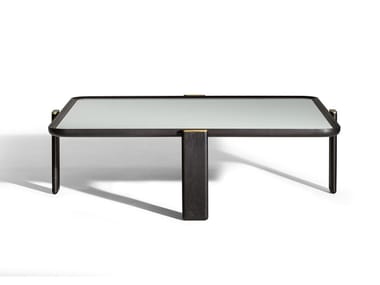 DUO - Square glass coffee table by Poltrona Frau