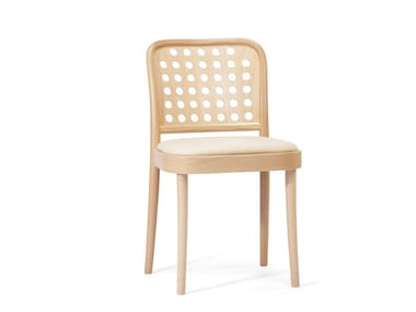 822 - Wooden chair with integrated cushion by TON