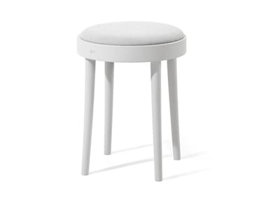 822 - Low wooden stool with integrated cushion by TON