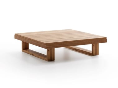 9.ZERO - Low square teak garden side table by Atmosphera