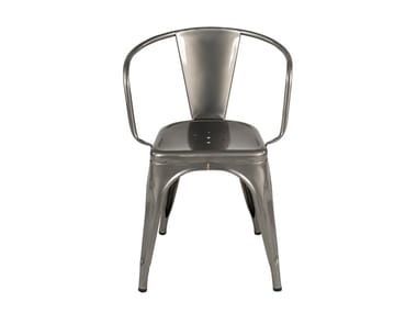 A56 - Metal chair with armrests by Tolix