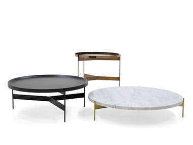 ABACO - Round coffee table with tray by Pianca