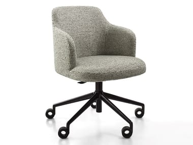 ABBY - Swivel chair with 5-spoke base with castors by Porada