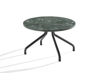 AD.DA - Round marble coffee table with metal legs by B-LINE