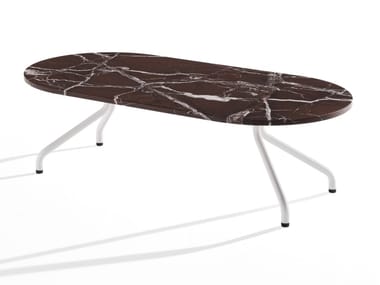 AD.DA - Oval marble coffee table with metal legs by B-LINE