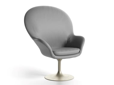 ADORE - Swivel leather easy chair by Natuzzi Italia