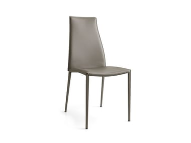 AIDA - High-back bonded leather chair by Calligaris