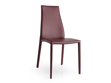 AIDA PLUS - Tanned leather chair by Calligaris