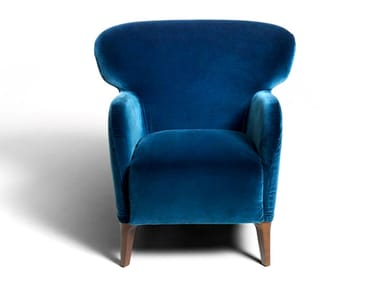 ALBERETA - Upholstered fabric armchair with armrests by DE PADOVA