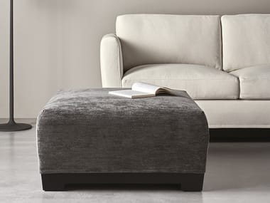 ALLEN - Upholstered fabric pouf with removable lining by Meridiani