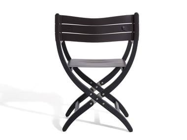 ALMAYER - Folding chair in ash and leather by DE PADOVA