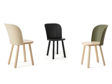 ALPINA - Beech chair with backrest in bio-based plastic by Magis