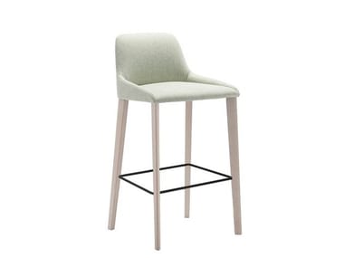 ALYA BQ1594 / BQ1595 - High upholstered leather stool with back by Andreu World