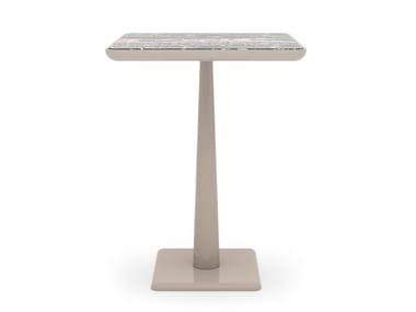 AMARETTO - Square glass and steel table by Sicis