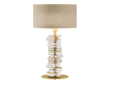 AMBRA - Fiberglass and brass table lamp by Paolo Castelli