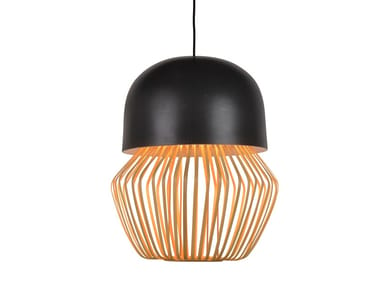 ANEMOS - LED direct-indirect light bamboo pendant lamp by Forestier