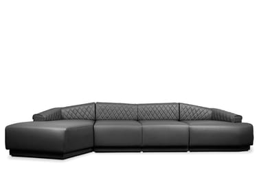 ANGUIS - Sectional leather sofa with chaise longue by Luxxu