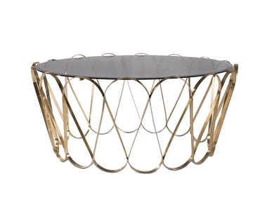 AQUARIUS - Round Glass and Stainless Steel coffee table for living room by Boca do Lobo