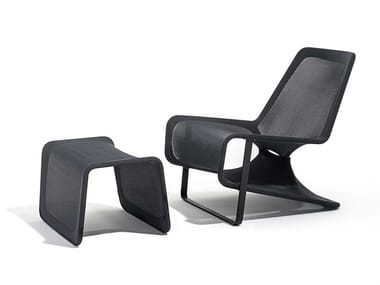 ARIA - Fabric armchair with footstool by Desalto