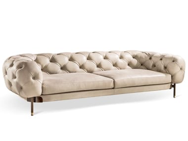 ATENAE - Tufted leather sofa by Cantori