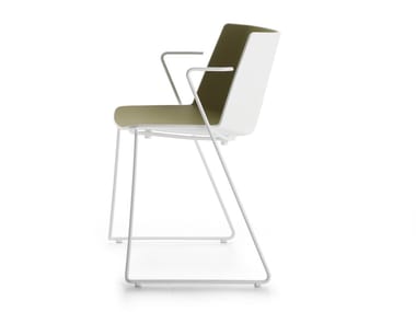 A?KU - Sled base polypropylene chair with armrests by MDF Italia