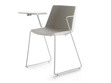 A?KU - Sled base polypropylene training chair with writing tablet by MDF Italia