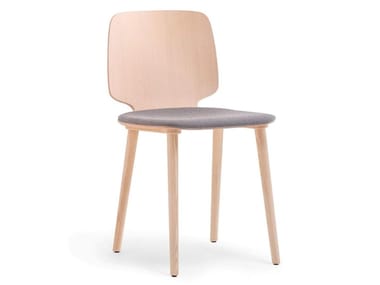 BABILA 2700/A - Wooden chair with integrated cushion by Pedrali