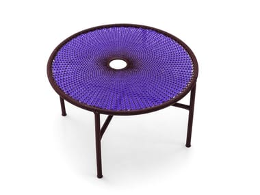 BANJOOLI - Steel and polyethylene threads handwoven coffee table by Moroso