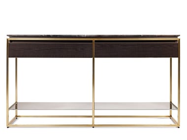 BANNER - Rectangular marble console table with drawers by Visionnaire
