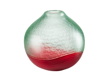 BATTUTO BICOLORE - Blown glass vase by Venini