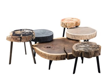 BC 05 STOMP - Low round solid wood coffee table by Janua