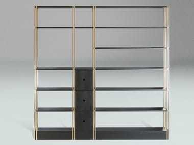 BDS - Open bookcase with drawers in steel and metal by Paolo Castelli