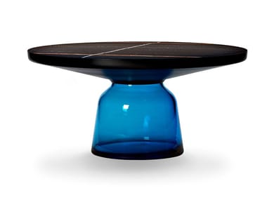 BELL COFFEE TABLE STEEL - Round steel and glass coffee table by Classicon