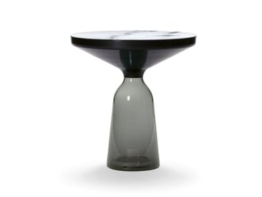 BELL SIDE TABLE STEEL - Glass and steel side table by Classicon