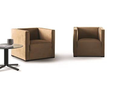 BELMON - Upholstered fabric armchair with removable cover by Meridiani