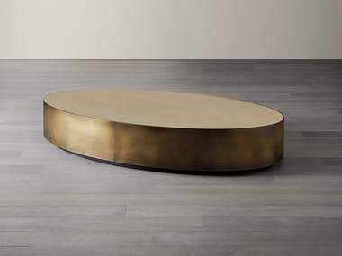 BELT - Low oval brass coffee table by Meridiani