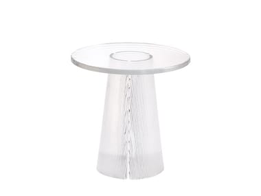 BENT - Round glass high side table by Pulpo