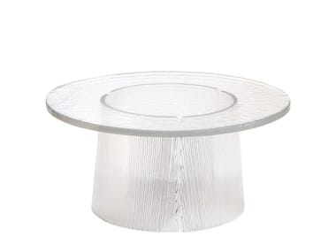 BENT - Low round glass coffee table by Pulpo